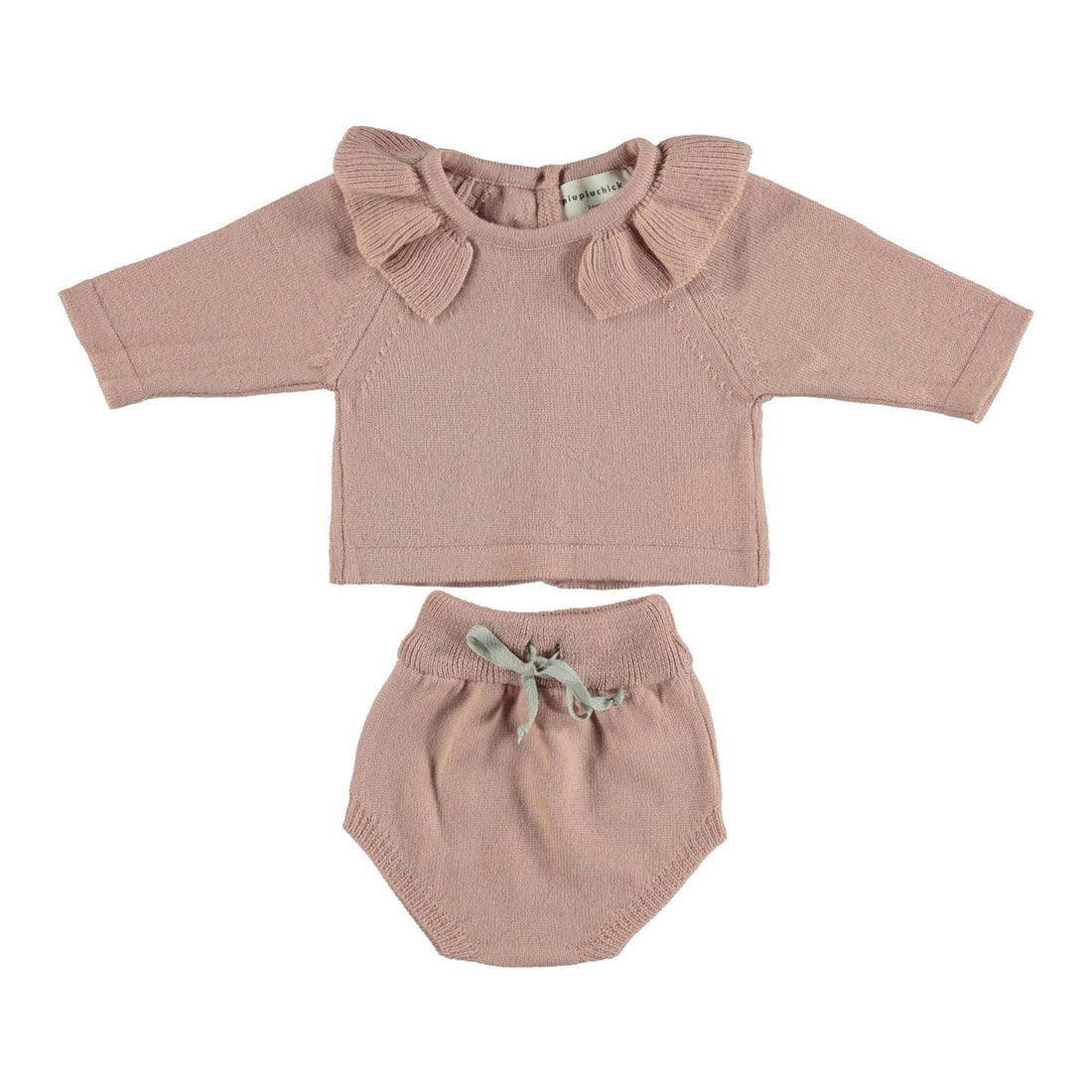 Piupiuchick Pale Pink Merino Knit Set