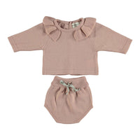 Piupiuchick Pale Pink Merino Knit Set
