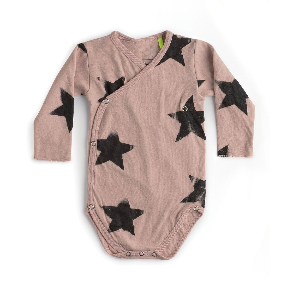 NUNUNU Powder Pink Soft Faded Star Envelope Bodysuit