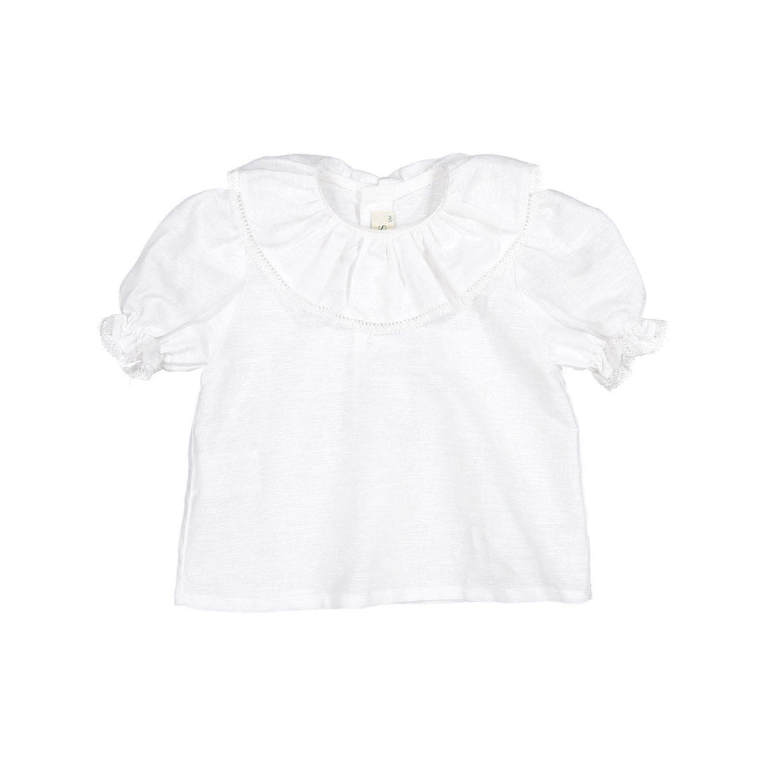 Nueces blouses Nueces Bb White Linen Petunia Lace Blouse