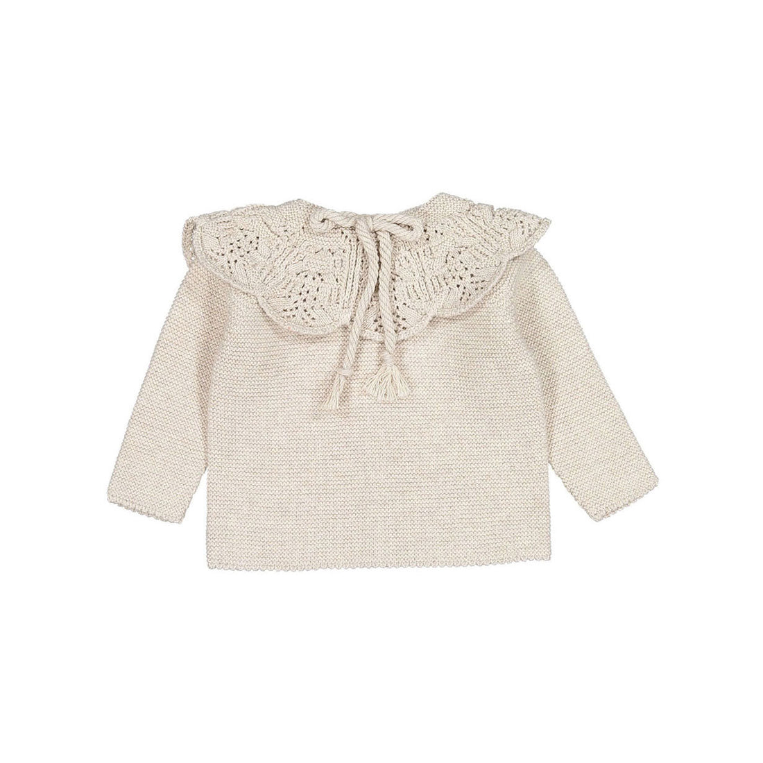 Nueces knitwear Nueces Linen Reversible Crochet Collar Cardigan/Pullover