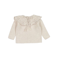 Nueces knitwear Nueces Linen Reversible Crochet Collar Cardigan/Pullover