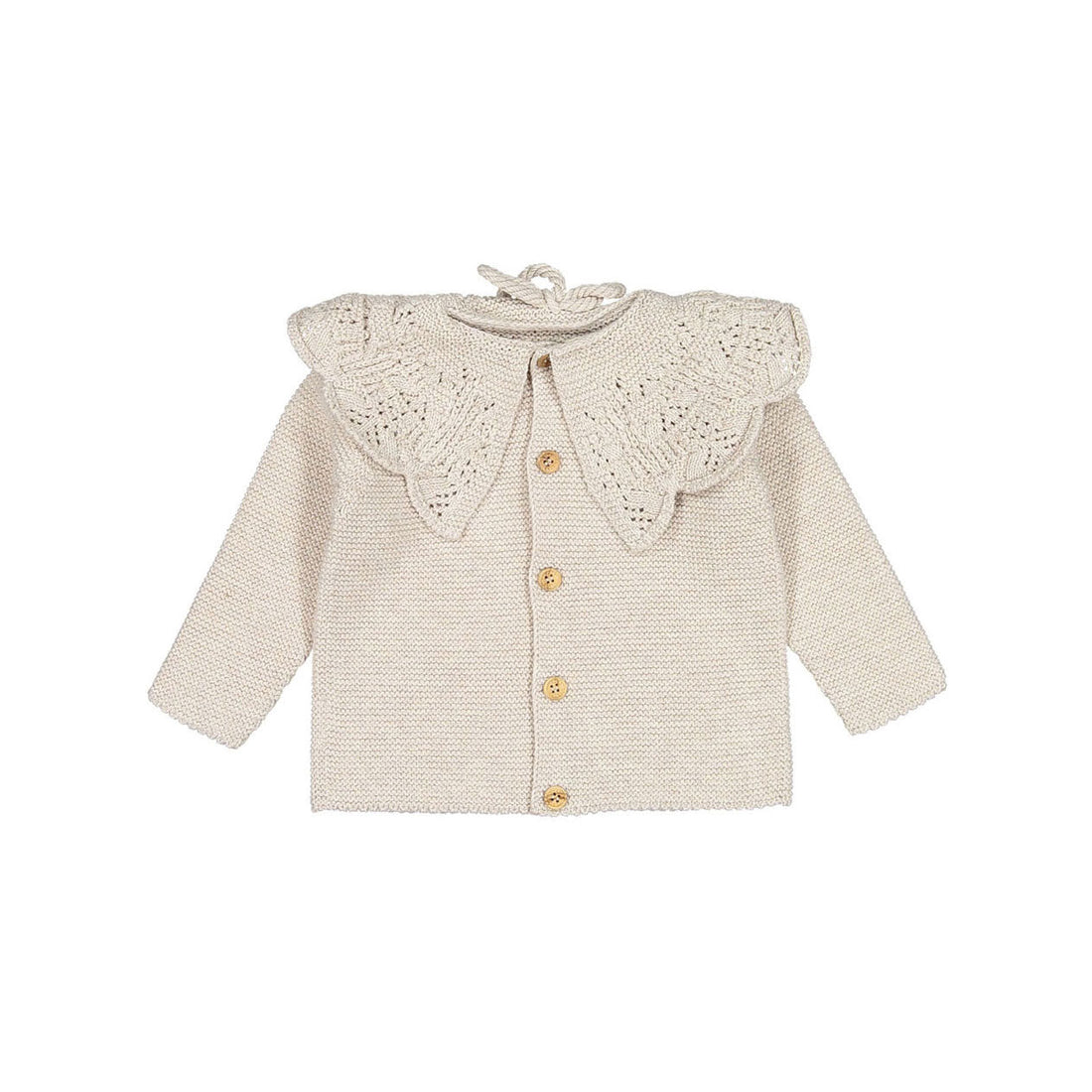 Nueces knitwear Nueces Linen Reversible Crochet Collar Cardigan/Pullover