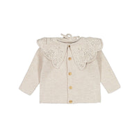 Nueces knitwear Nueces Linen Reversible Crochet Collar Cardigan/Pullover