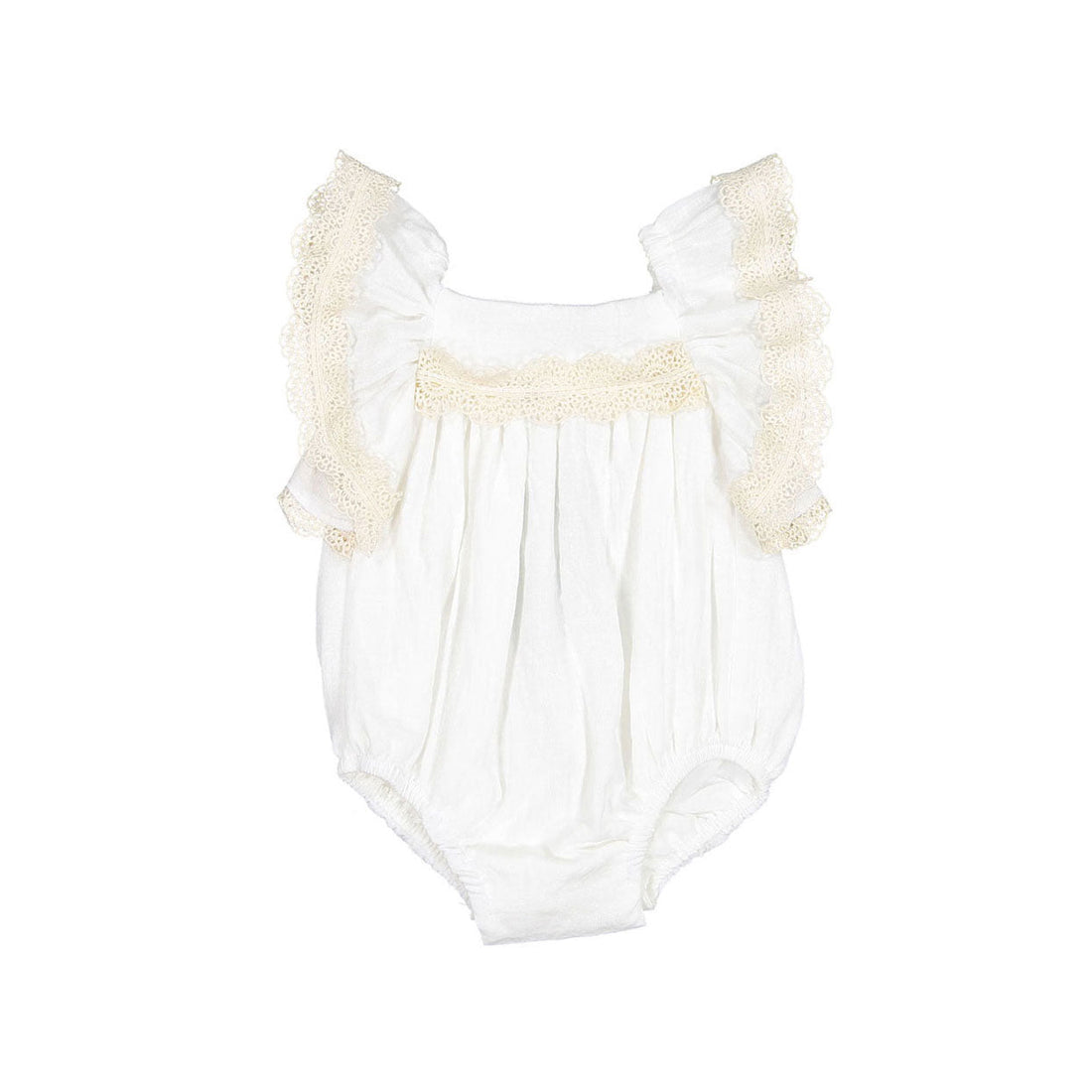 Nueces rompers Nueces Baby Ivory Salvia Casual Lace Romper