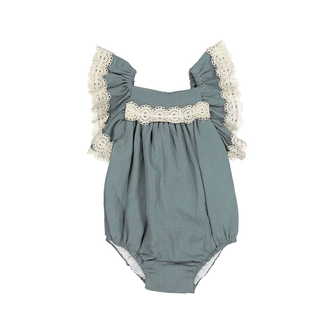 Nueces rompers Nueces Baby Mint Salvia Casual Lace Romper