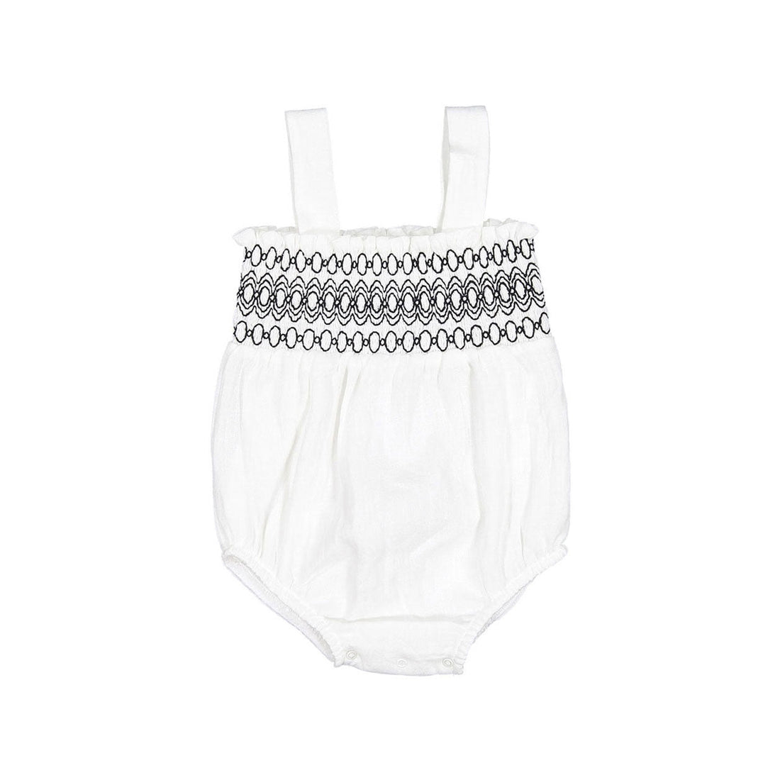 Nueces rompers Nueces Bb Ivory Grosella Smocked Romper