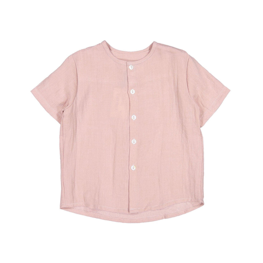 Nueces shirts Nueces Dusty Pink Short Sleeve Mao Shirt