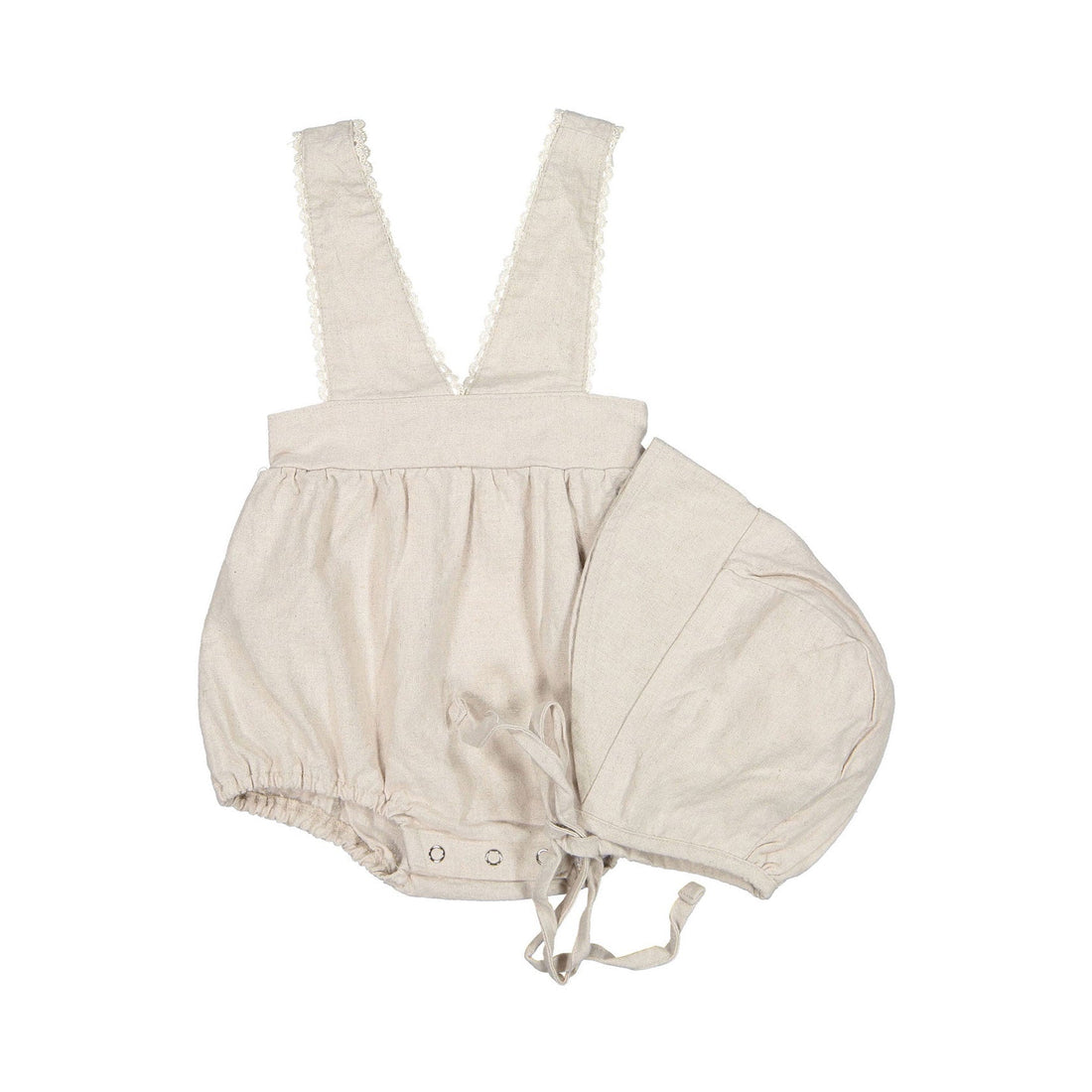 NUNUBIEL rompers Nunubiel Cream Hazel Romper With Bonnet