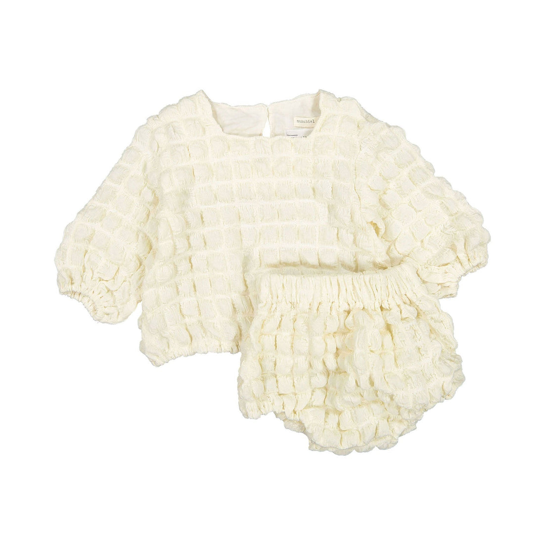 NUNUBIEL sets Nunubiel Cream Bebe Pop Corn Top Botton Set