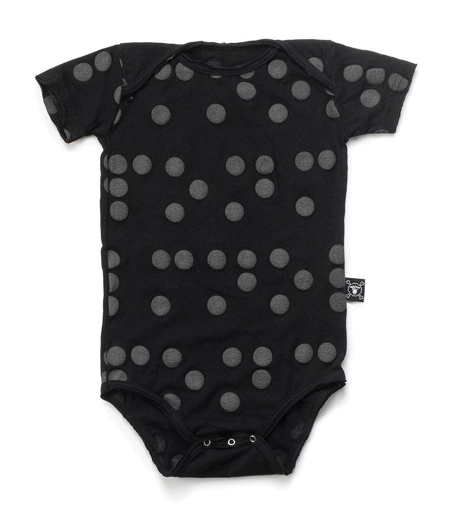 NUNUNU Rompers and Bodysuits NUNUNU Black Braille Onesie