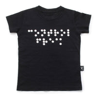 NUNUNU tops and tees NUNUNU Black Braille T-shirt
