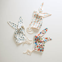 Oeuf accessories Oeuf Bunny Hat - Gardenia/Check Print