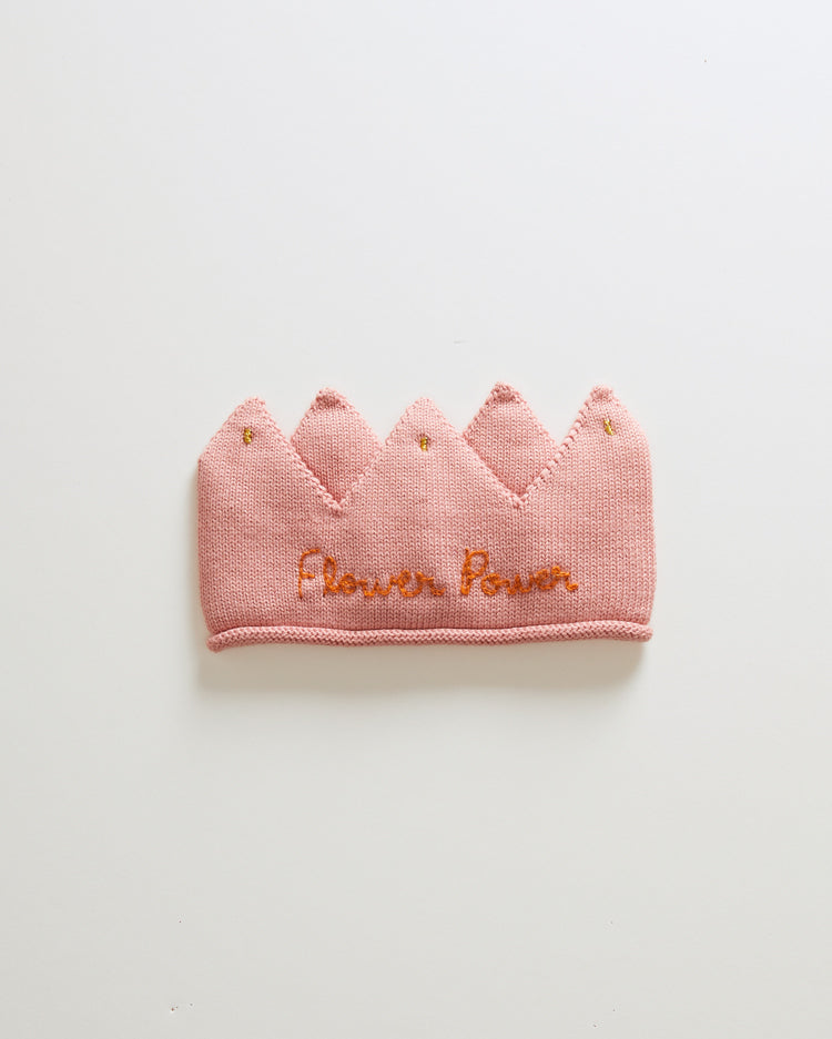 Oeuf accessories Oeuf Embroidered Crown - Peach/Papaya