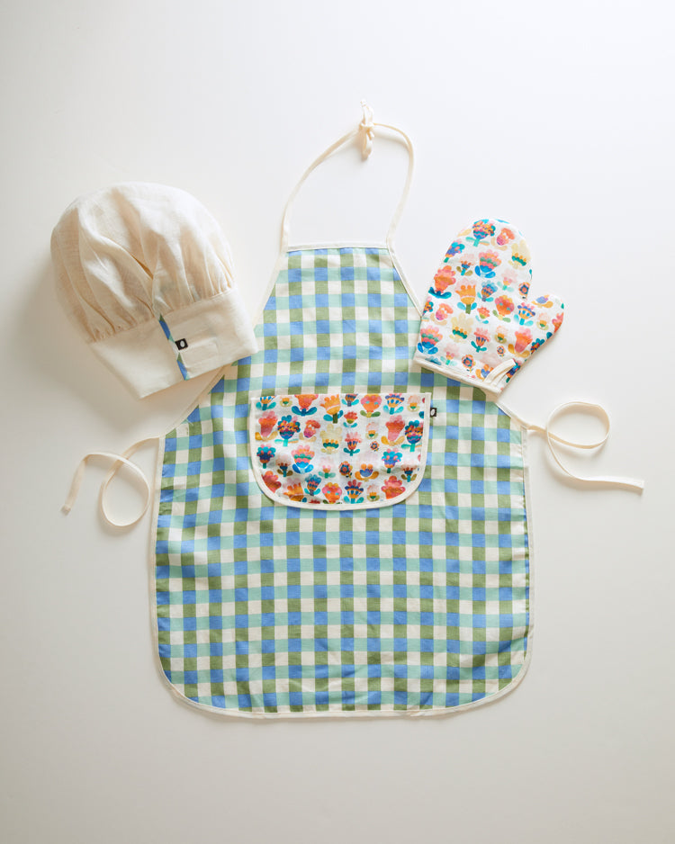 Oeuf accessories OS Oeuf Apron Set - Moss/Gingham