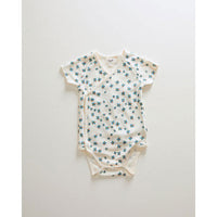 Oeuf bodysuits Oeuf Kimono Onesie - Gardenia/Clover Print