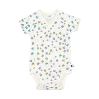 Oeuf bodysuits Oeuf Kimono Onesie - Gardenia/Clover Print