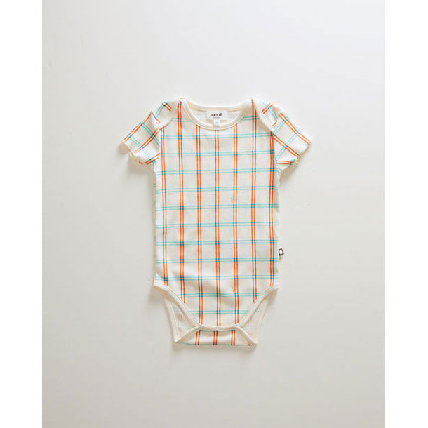 Oeuf bodysuits Oeuf Onesie - Gardenia/Check Print