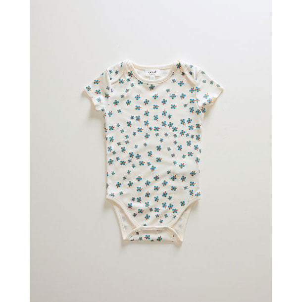 Oeuf bodysuits Oeuf Onesie - Gardenia/Clover Print