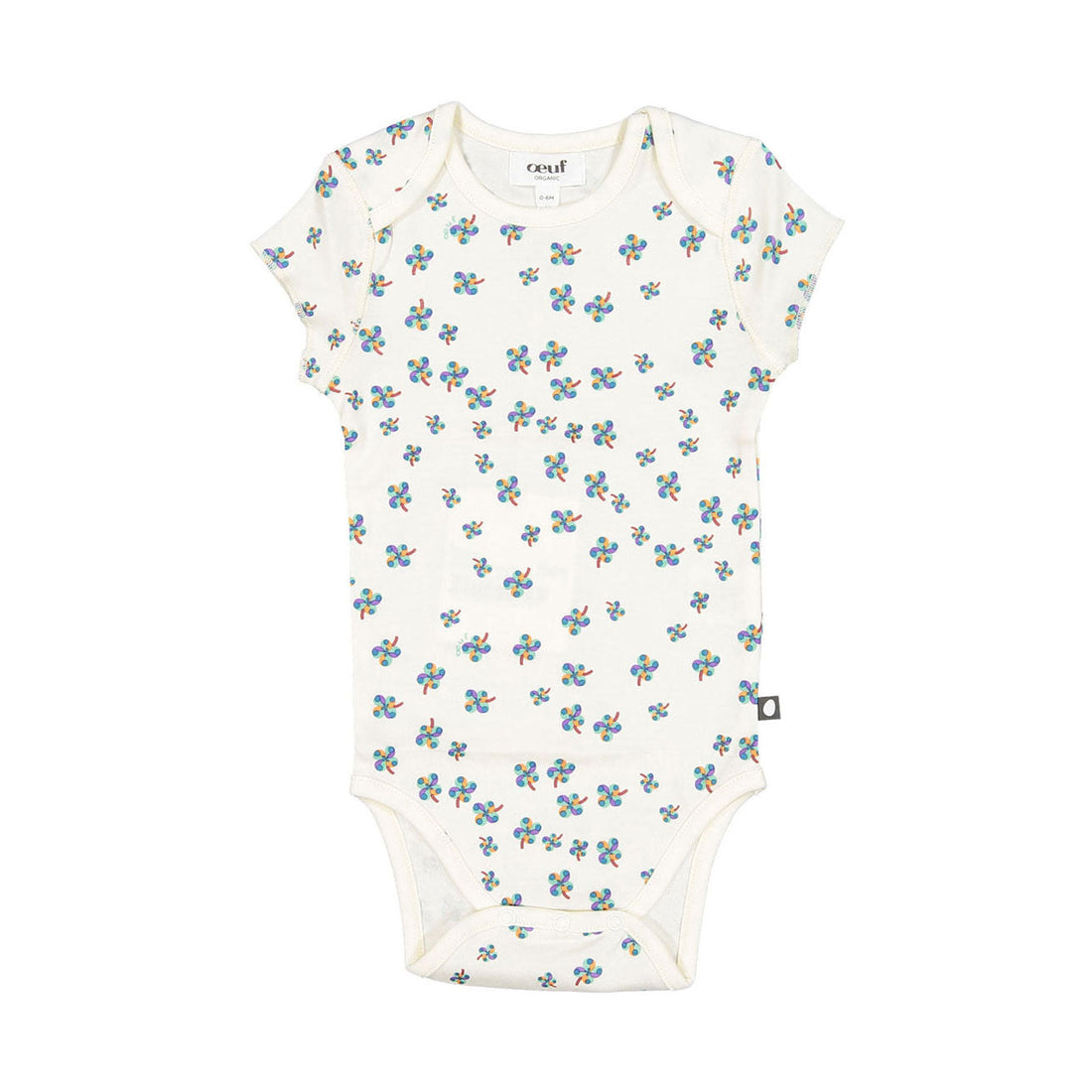 Oeuf bodysuits Oeuf Onesie - Gardenia/Clover Print