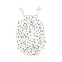 Oeuf bodysuits Oeuf Tie Strap Onesie - Gardenia/Clover Print