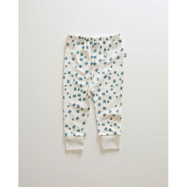 Oeuf bottoms Oeuf Leggings - Gardenia/Clover Print