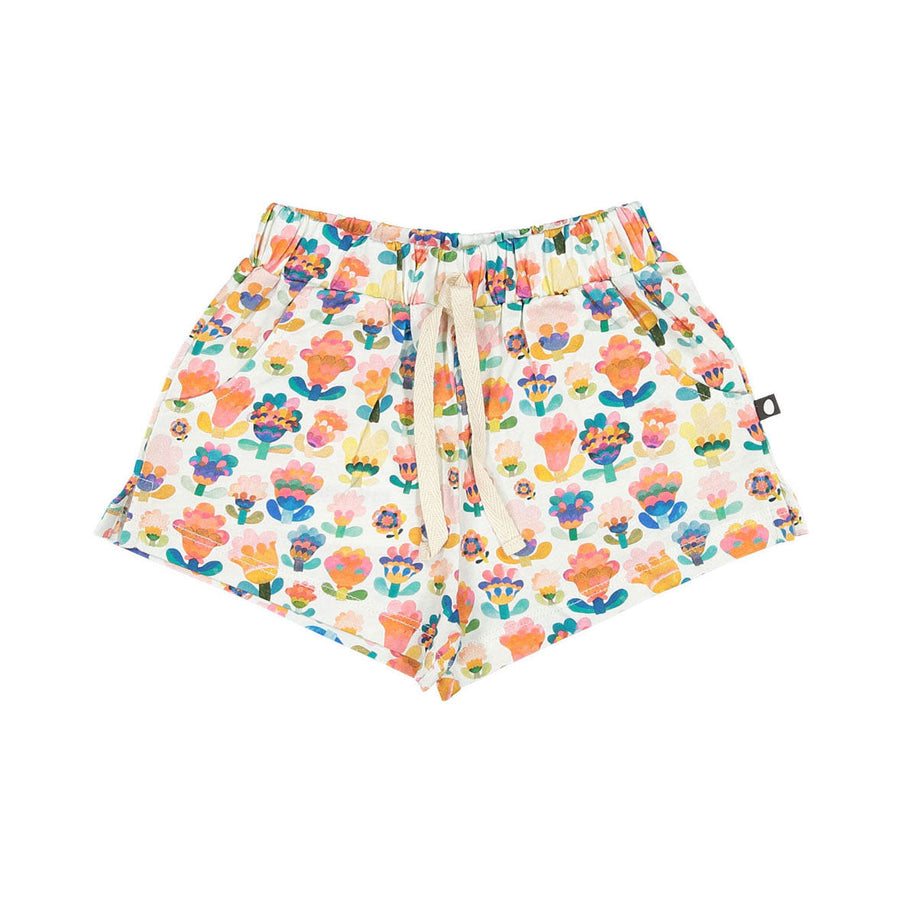 Oeuf bottoms Oeuf Play Shorts - Gardenia/Large Flower