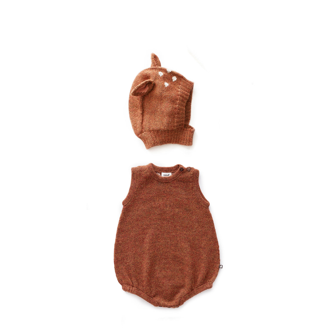 Oeuf Bambi Romper Set-Hazelnut