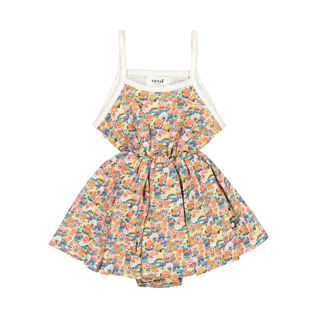 Oeuf dresses Oeuf Baby Flouncy Dress - Gardenia/Intense Flower