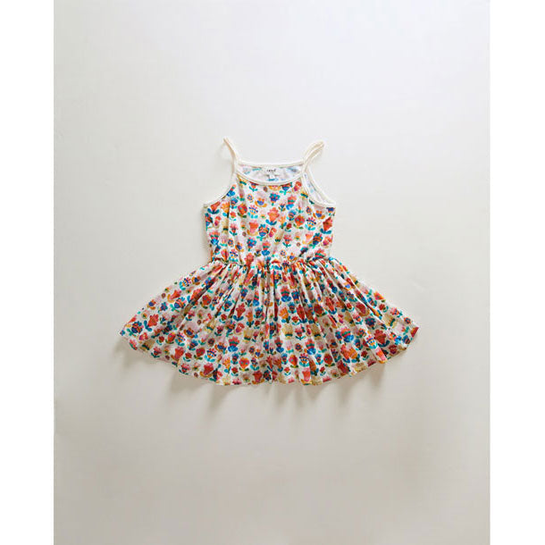 Oeuf dresses Oeuf Baby Flouncy Dress - Gardenia/Large Flower