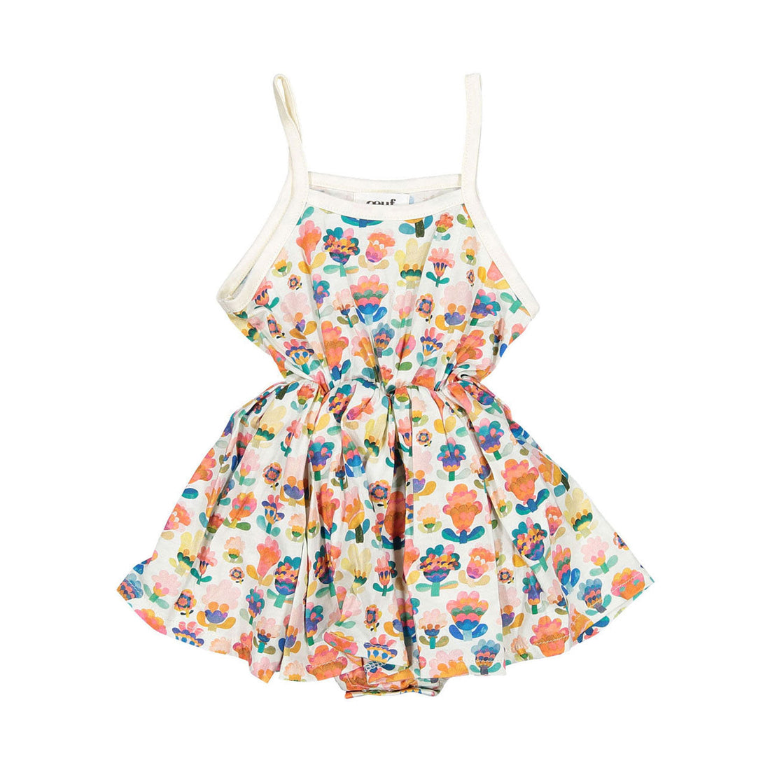 Oeuf dresses Oeuf Baby Flouncy Dress - Gardenia/Large Flower