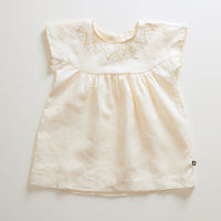 Oeuf dresses Oeuf Crs Stitch Dress - Gardenia/Hemp