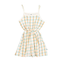 Oeuf dresses Oeuf Kids Flouncy Dress - Gardenia/Check Jersey