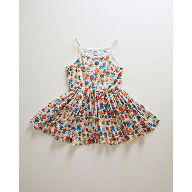 Oeuf dresses Oeuf Kids Flouncy Dress - Gardenia/Large Flower