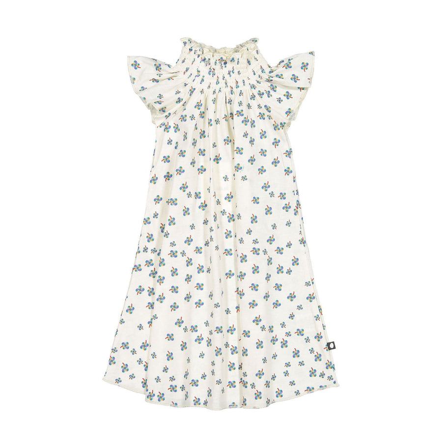 Oeuf dresses Oeuf Peasant Dress - Gardenia/Clover Print