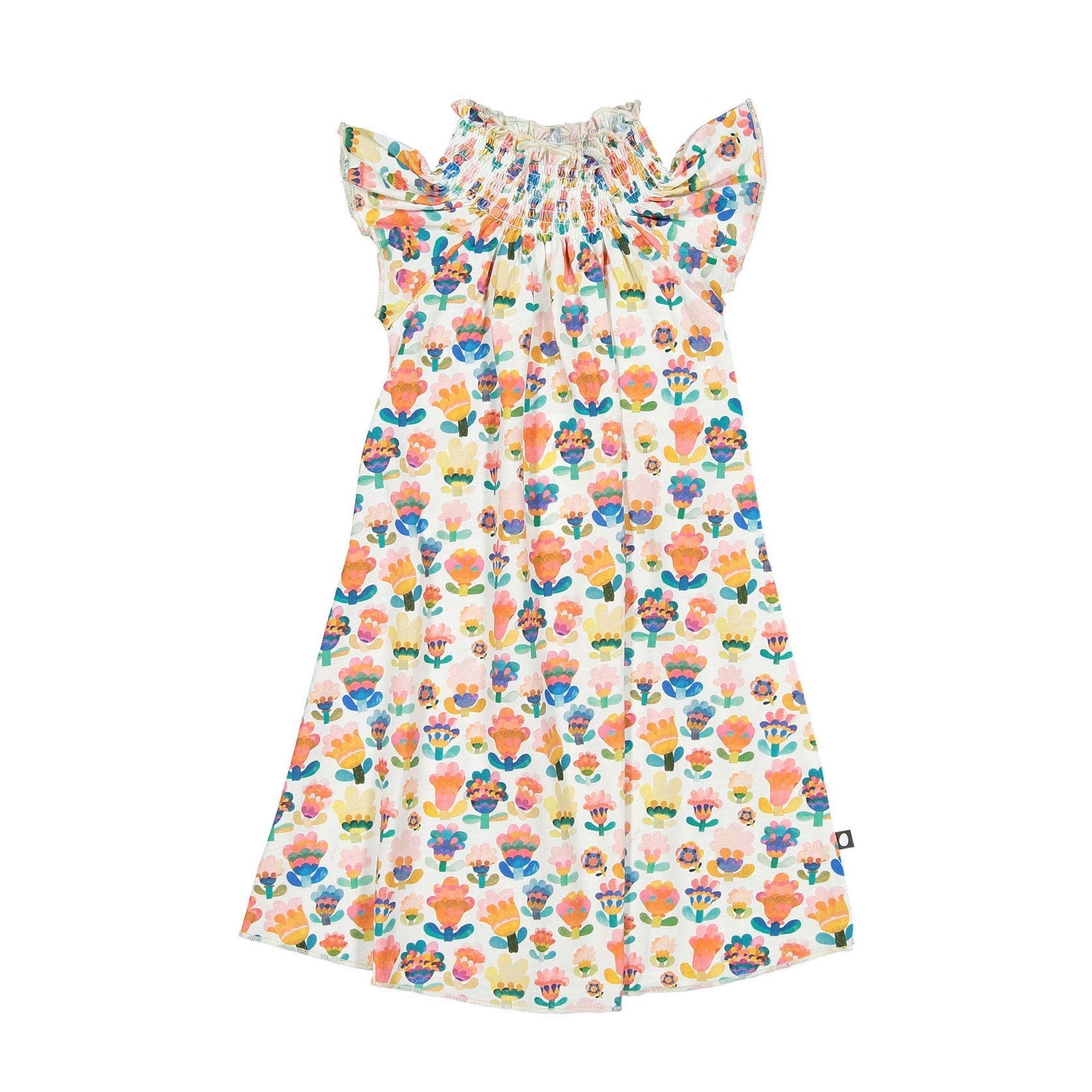 Oeuf Peasant Dress - Gardenia/Large Flower – Ladida