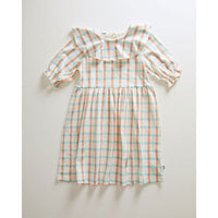 Oeuf dresses Oeuf Ruffle Collar Dress - Gardenia/Check Print