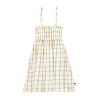 Oeuf dresses Oeuf Smocked Dress - Gardenia/Check Jersey