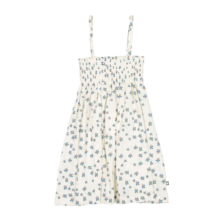 Oeuf Smocked Dress - Gardenia/Clover Print – Ladida