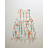 Oeuf dresses Oeuf Tank Dress - Gardenia/Check Print Jersey