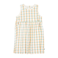 Oeuf dresses Oeuf Tank Dress - Gardenia/Check Print Jersey