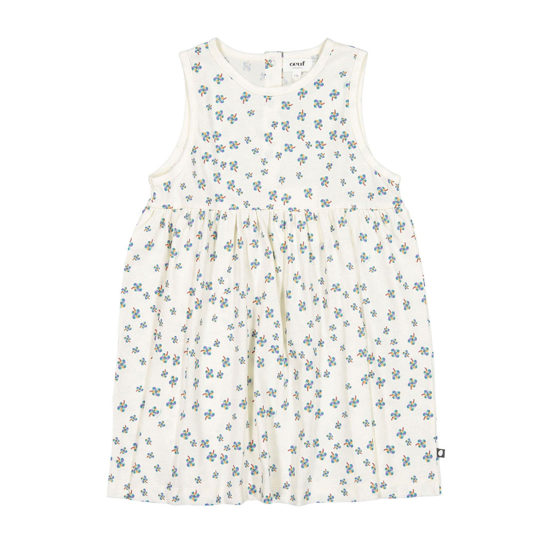 Oeuf dresses Oeuf Tank Dress - Gardenia/Clover Print