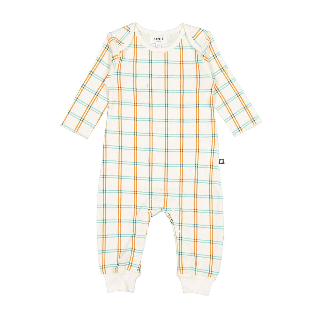 Oeuf footies Oeuf Jumper - Gardenia/Check Print