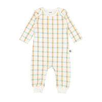 Oeuf footies Oeuf Jumper - Gardenia/Check Print