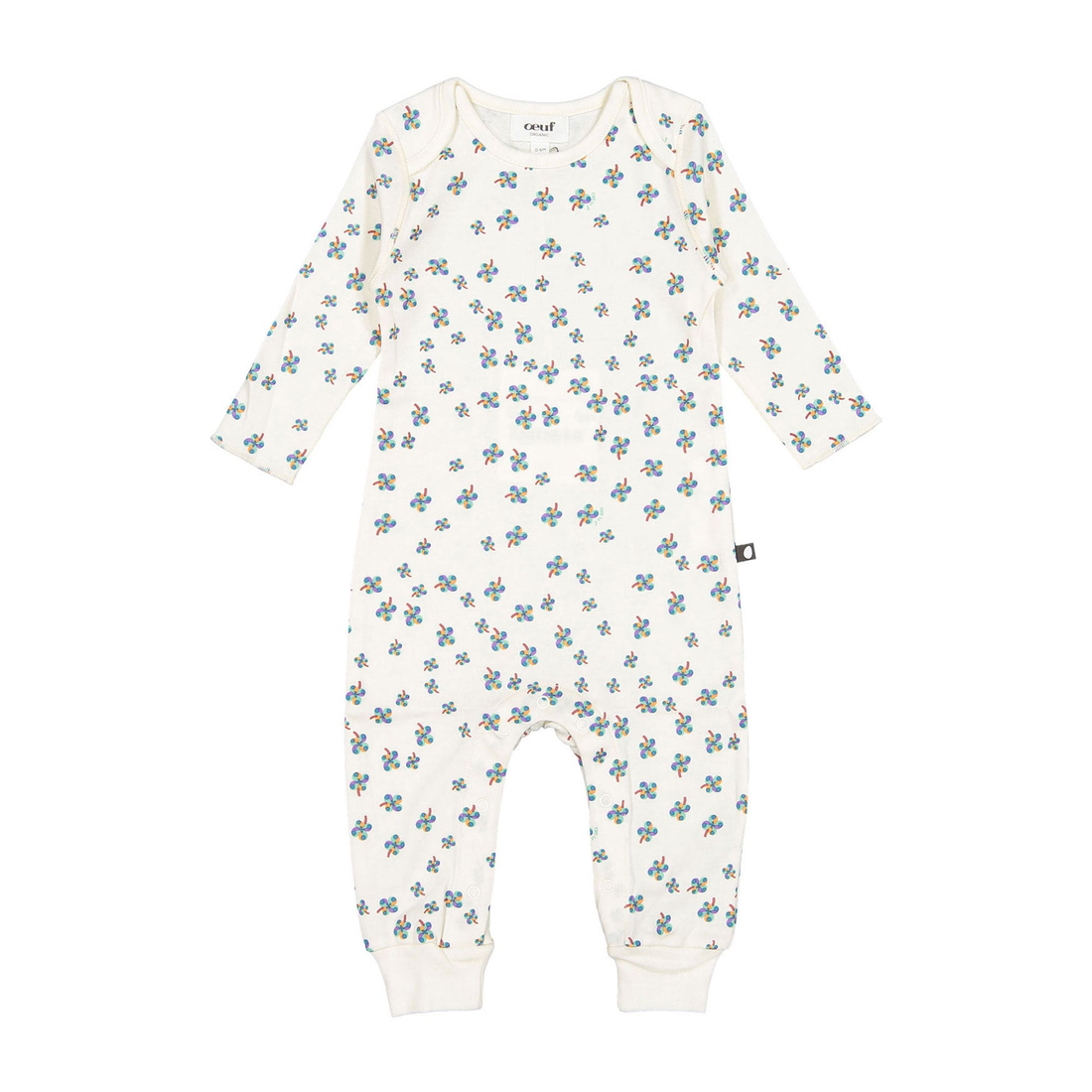 Oeuf footies Oeuf Jumper - Gardenia/Clover Print