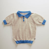 Oeuf knitwear Oeuf Colorblock Polo - Eggshell/Bluebell