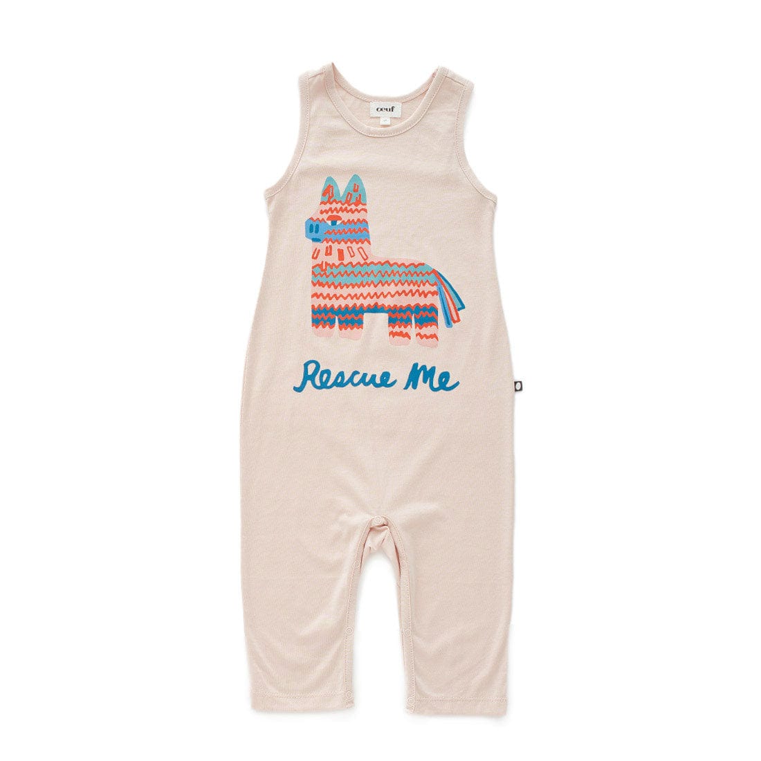 Oeuf Rompers and Bodysuits Oeuf Light Pink Pinata Sleeveless Jumper