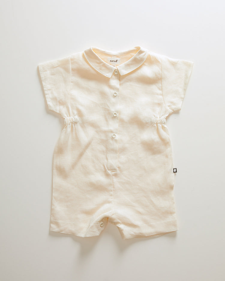 Oeuf rompers Oeuf Button Down Romper - Gardenia
