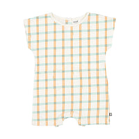 Oeuf rompers Oeuf Square Romper - Gardenia/Check Print