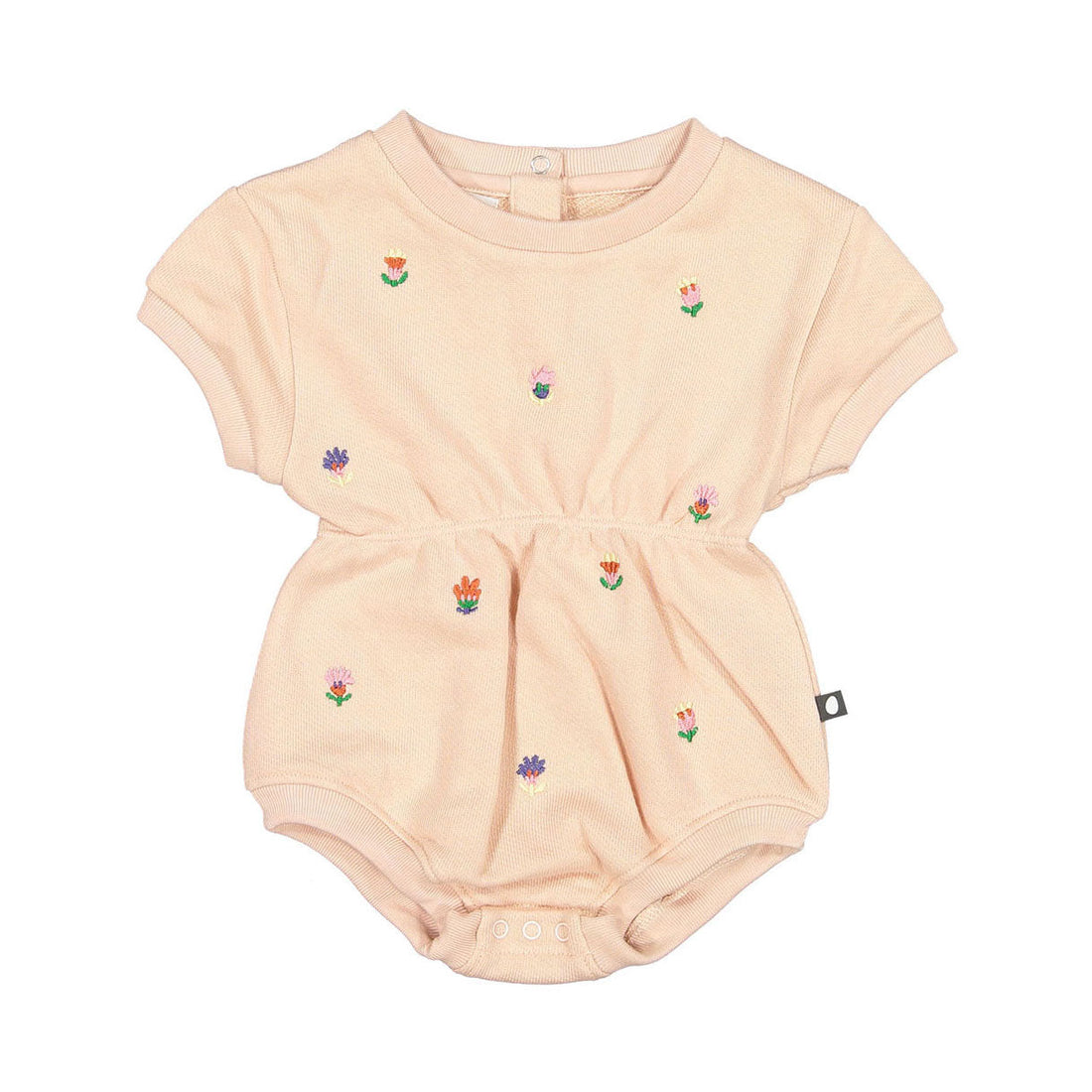 Oeuf rompers Oeuf Terry Onesie - Warm Blush/Clover Print Embroidered